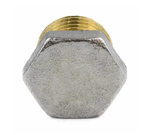 Заглушка латунь никель Ду 40 (1 1/2") НР 9017 ГОСТ 32585-2013 Aquasfera 9017-05