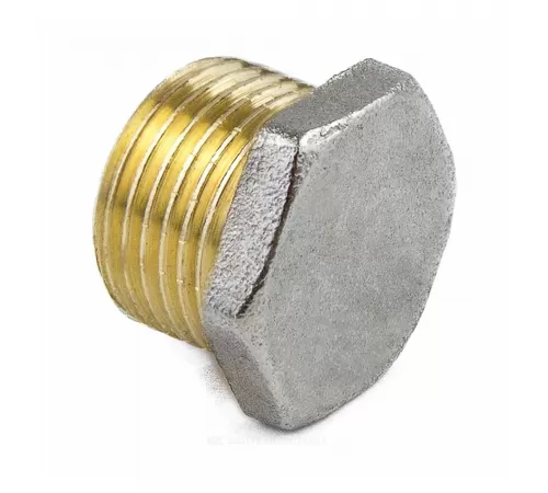 Заглушка латунь никель Ду 40 (1 1/2") НР 9017 ГОСТ 32585-2013 Aquasfera 9017-05