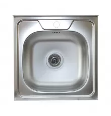 Мойка накладная 500х500х150мм сталь нержавеющая AISI 201 без сифона выпуск 1 1/2" Владикс V-206