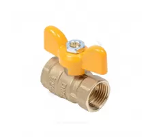 Кран шаровой латунь газ Стандарт Ду 20 Ру40 ВР полнопроходной бабочка Dist 412Б