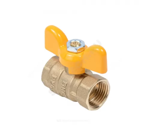Кран шаровой латунь газ Стандарт Ду 20 Ру40 ВР полнопроходной бабочка Dist 412Б