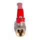 Кран шаровой латунь никель Стандарт Ду 15 Ру40 ВР/"американка" полнопроходной рычаг красный Dist Н341Р