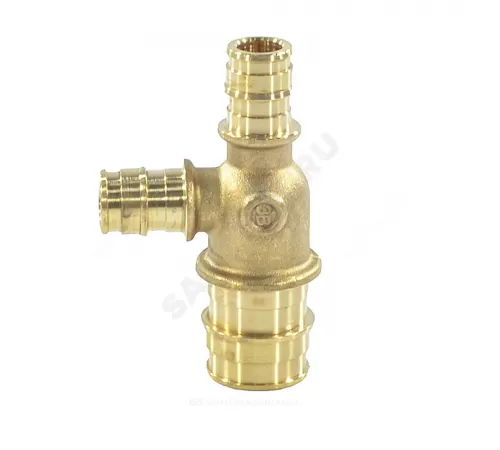 Тройник для PE-X труб радиальный латунь Дн 25х16х16 переходной РОС