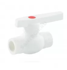 Кран шаровой PP-R белый Дн 20 внутренняя пайка OPTIMA VALFEX VALF 10145020