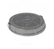 Люк полимер (средний) серый/черный круглый 760х630 h=110мм 125кН Сантехкомплект
