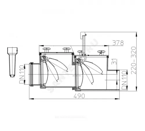 Клапан обратный канализационный коричневый Дн 160 б/нап HL 715.2
