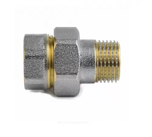 Соединитель латунь никель американка Ду 20 (3/4") прямой ВР/НР 9013 ГОСТ 32585-2013 Aquasfera 9013-02