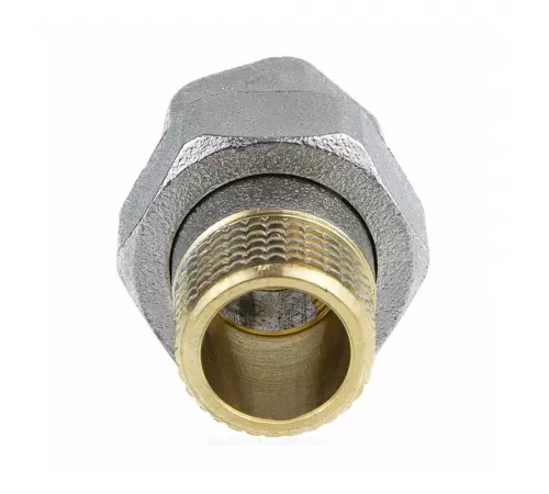 Соединитель латунь никель американка Ду 20 (3/4") прямой ВР/НР 9013 ГОСТ 32585-2013 Aquasfera 9013-02