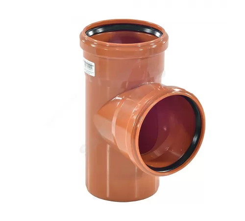 Тройник НПВХ коричневый Дн 500х500х87гр б/нап в/к KGEA Ostendorf 227400