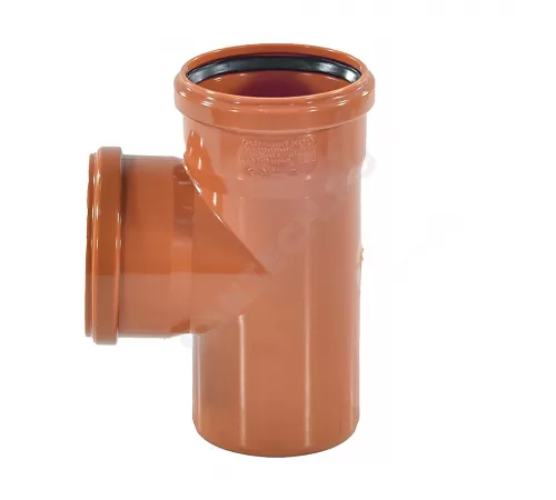Тройник НПВХ коричневый Дн 500х500х87гр б/нап в/к KGEA Ostendorf 227400