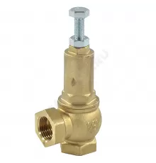 Клапан предохранительный угловой латунь Ду 15х15 Ру16 ВР G1/2"хG1/2" Рн=1...16бар 180С Benarmo