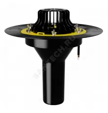 Воронка кровельная VMOPro с вертикальным выпуском PP Дн 90 с листвоуловителем, увеличенным металлическим фланцем, закладным элементом в корпусе, электрообогревом Fachmann 01.177