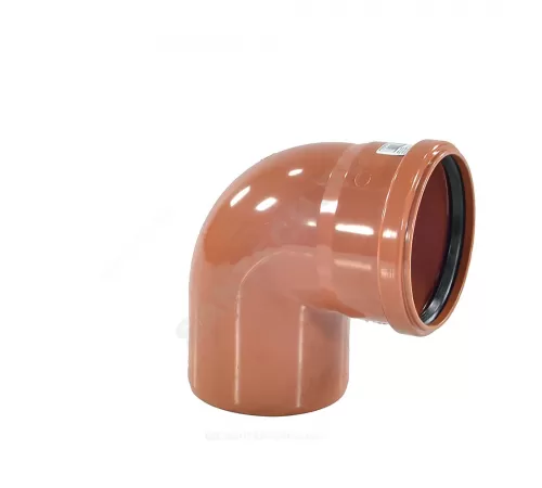 Отвод НПВХ коричневый Дн 200х87гр б/нап в/к KGB Ostendorf 223240
