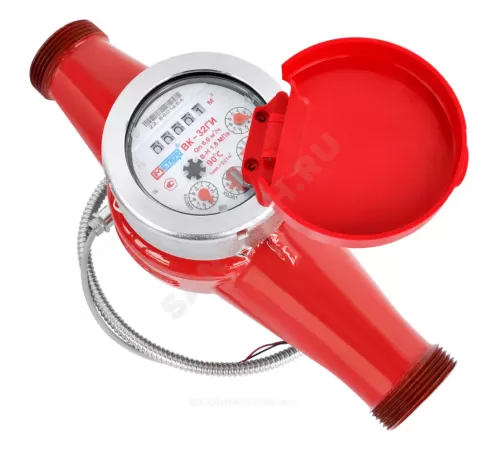 Счётчик г/в крыльчатый многоструйный Ду 50 Ру16 Qn=15 м3/ч 90С L=300мм резьба импульсный В/К ВК-ГИ Метер