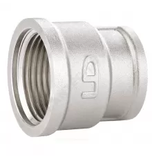 Муфта латунь никель переходная Ду 20х15 (3/4"х1/2") ВР/ВР LD LD.67.516.20х15