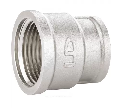 Муфта латунь никель переходная Ду 25х15 (1"х1/2") ВР/ВР LD LD.67.516.25х15