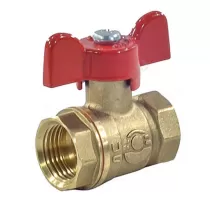 Кран шаровой латунь 11Б27фт1М OPTIMA Ду 15 Ру25 ВР полнопроходной бабочка красная VALFEX VF.217.L0B1.012