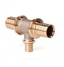 Тройник для PE-X труб аксиальный бронза Дн 32х25х32 переходной RX+ Рехау 14570663001