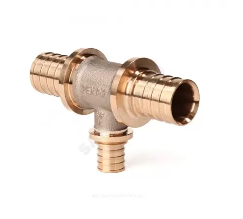 Тройник для PE-X труб аксиальный бронза Дн 25х20х25 переходной RX+ Рехау 14570633001