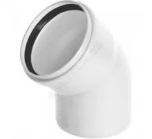 Отвод НПВХ белый Дн 110х15гр б/нап бесшумный в/к ШУМЭКС Хемкор 2391053