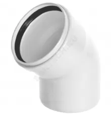 Отвод НПВХ белый Дн 110х45гр б/нап бесшумный в/к ШУМЭКС Хемкор 2391056