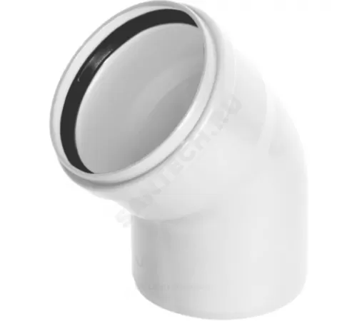 Отвод НПВХ белый Дн 50х45гр б/нап бесшумный в/к ШУМЭКС Хемкор 2391058
