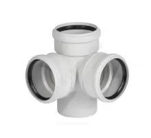 Крестовина PP-MD 2-плоскостная бесшумная светло-серая Skolan Safe SKED Дн 110х110х110х87гр (DN110х110х110) б/нап в/к Ostendorf 335910