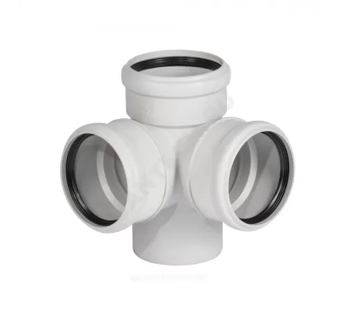 Крестовина PP-MD 2-плоскостная бесшумная светло-серая Skolan Safe SKED Дн 110х110х110х87гр (DN110х110х110) б/нап в/к Ostendorf 335910