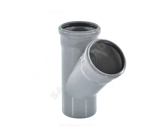 Крестовина PP-H 2-плоскостная правая серая Дн 110х110х50х45гр б/нап в/к RTP (РосТурПласт) 36538