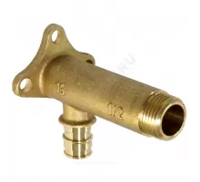 Водорозетка для PE-X труб радиальная латунь Дн 16х1/2" НР L=83мм с фланцем РОС
