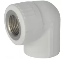 Угольник PP-R комбинированный белый Дн 20х3/4"х90гр ВР ZFPCL