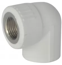 Угольник PP-R комбинированный белый Дн 20х3/4"х90гр ВР ZFPCL