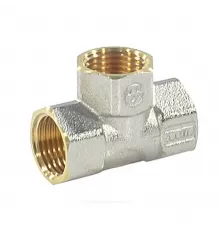 Тройник латунь никель Ду 15 (1/2") ВР/ВР 9007 ГОСТ 32585-2013 Aquasfera 9007-01