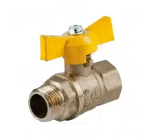 Кран шаровой латунь газ Стандарт 231 аналог 11б27п Ду 15 Ру40 ВР/НР бабочка ГАЛЛОП 115014
