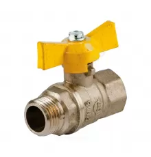 Кран шаровой латунь газ Стандарт 231 аналог 11б27п Ду 15 Ру40 ВР/НР бабочка ГАЛЛОП 115014
