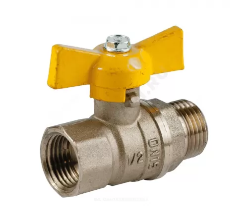 Кран шаровой латунь газ Стандарт 231 аналог 11б27п Ду 15 Ру40 ВР/НР бабочка ГАЛЛОП 115014