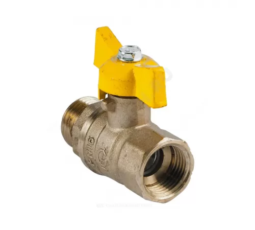 Кран шаровой латунь газ Стандарт 231 аналог 11б27п Ду 15 Ру40 ВР/НР бабочка ГАЛЛОП 115014