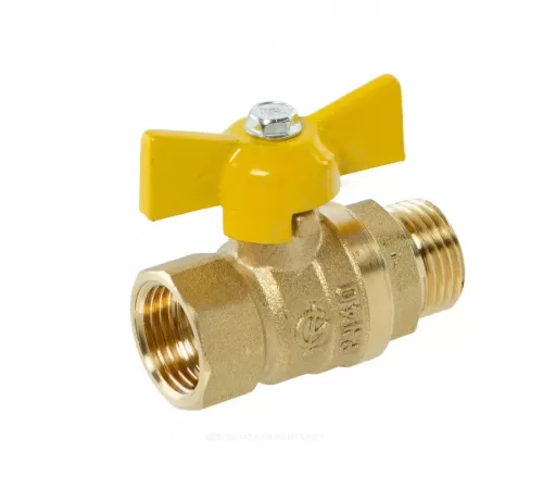 Кран шаровой латунь газ Стандарт 231 аналог 11б27п Ду 15 Ру40 ВР/НР бабочка ГАЛЛОП 115014