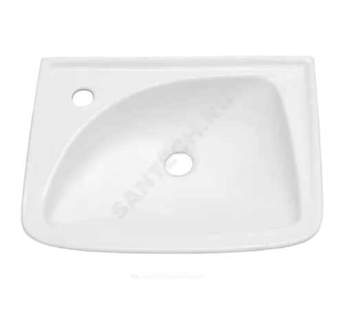 Умывальник подвесной Мотив 45 1 отверстие под смеситель слева белый Лобненский стройфарфор 10/1/5/1-13