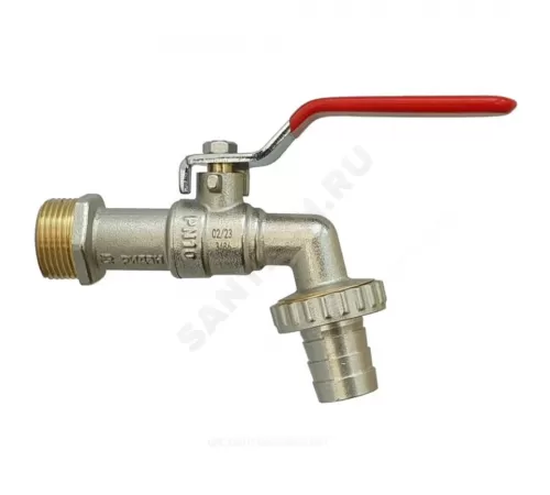 Кран шаровой водоразборный латунь со штуцером BVR-CR Ду 15 Ру10 НР/штуц G1/2" рычаг Ридан 065B8300RG