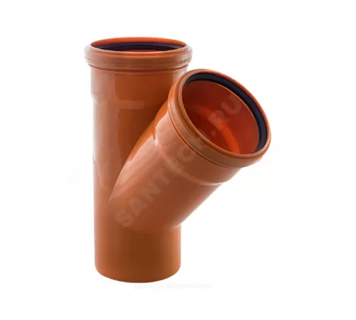 Тройник PP-B коричневый Дн 160х160х45гр б/нап в/к RTP (РосТурПласт) 36507