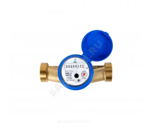 Счётчик х/в крыльчатый одноструйный Ду 32 Ру16 Qn=6 м3/ч 50С L=170мм резьба В/К ОСВХ исполнение "Нептун" Декаст 76-32-01