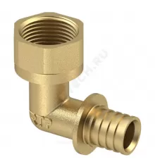 Угольник для PE-X/PE-RT труб аксиальный латунь Дн 25х1"х90гр ВР RTP (РосТурПласт) 28392