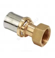 Соединитель для МП/PE-X труб латунь пресс Дн 20х1/2" под плоское уплотнение с накидной гайкой RM179SP Giacomini RM179Y056