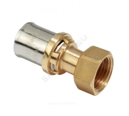 Соединитель для МП/PE-X труб латунь пресс Дн 50х1 1/2" под плоское уплотнение с накидной гайкой RM179SP Giacomini RM179Y093