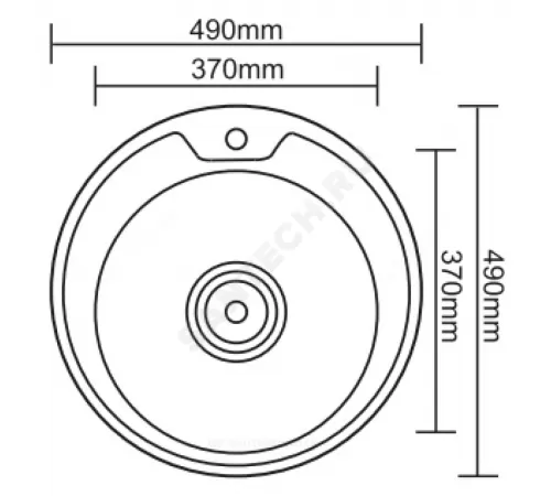 Мойка врезная Декор 490х490х180мм сталь нержавеющая с сифоном выпуск 3 1/2" Ledeme L64949