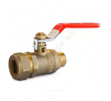 Кран шаровой латунь Ду 15х1/2" Ру50 НР/обжим рычаг красный STAHLMANN SVLM1501/2NEF