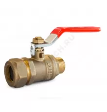 Кран шаровой латунь Ду 15х1/2" Ру50 НР/обжим рычаг красный STAHLMANN SVLM1501/2NEF