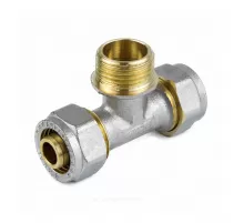 Тройник МП латунь никель обжим Дн 32х1"х32 НР ГОСТ 32415-2013 7014 Aquasfera 7014-05