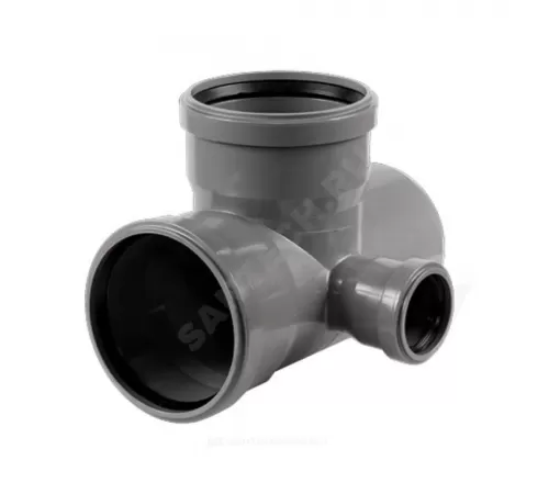 Крестовина НПВХ 2-плоскостная серая Дн 110х110х50х87гр б/нап правая в/к ТУ 6-49-33-92 Агригазполимер